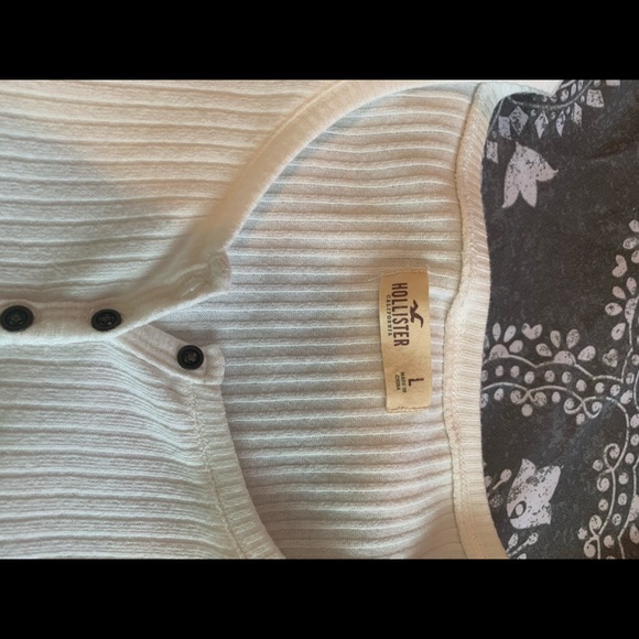 HOLLISTER Slim Fit White Long Sleeve! SIZE L - Picture 2 of 2